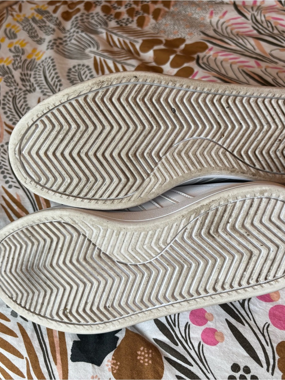 Adidas All White Grand Court Leather Sneakers with Gold Logo - Picture 5 of 5
